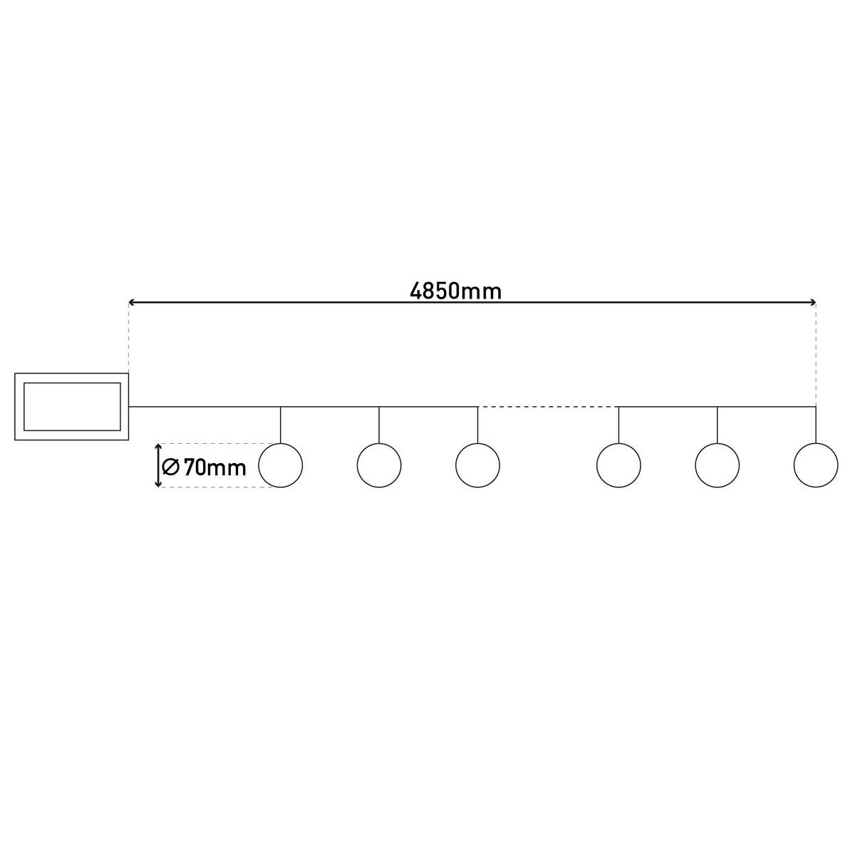 Solarlichterkette 4,85 m schwarz