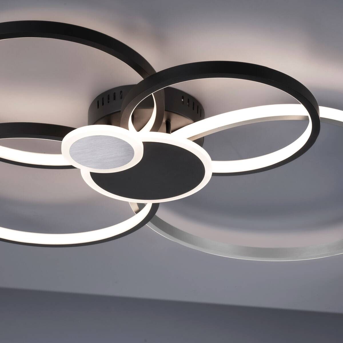 Just Light LED-Deckenleuchte schwarz Alu B/H/L: ca. 67x11,3x85 cm