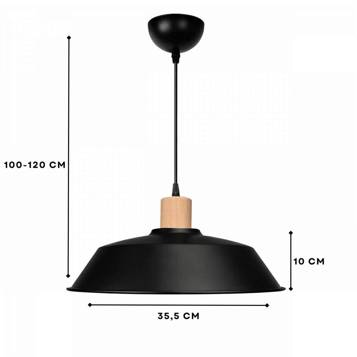 Opviq Pendelleuchte schwarz B/H/T: ca. 35,5x120x35,5 cm E27 1 Brennstellen