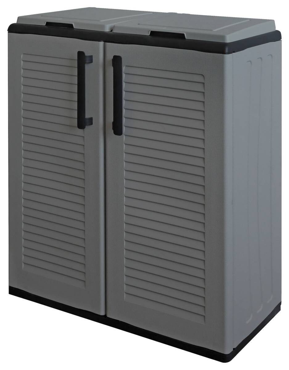 ArtPlast Mülltrennungsschrank Easy grau Kunststoff B/H/T: ca. 68x84x37 cm