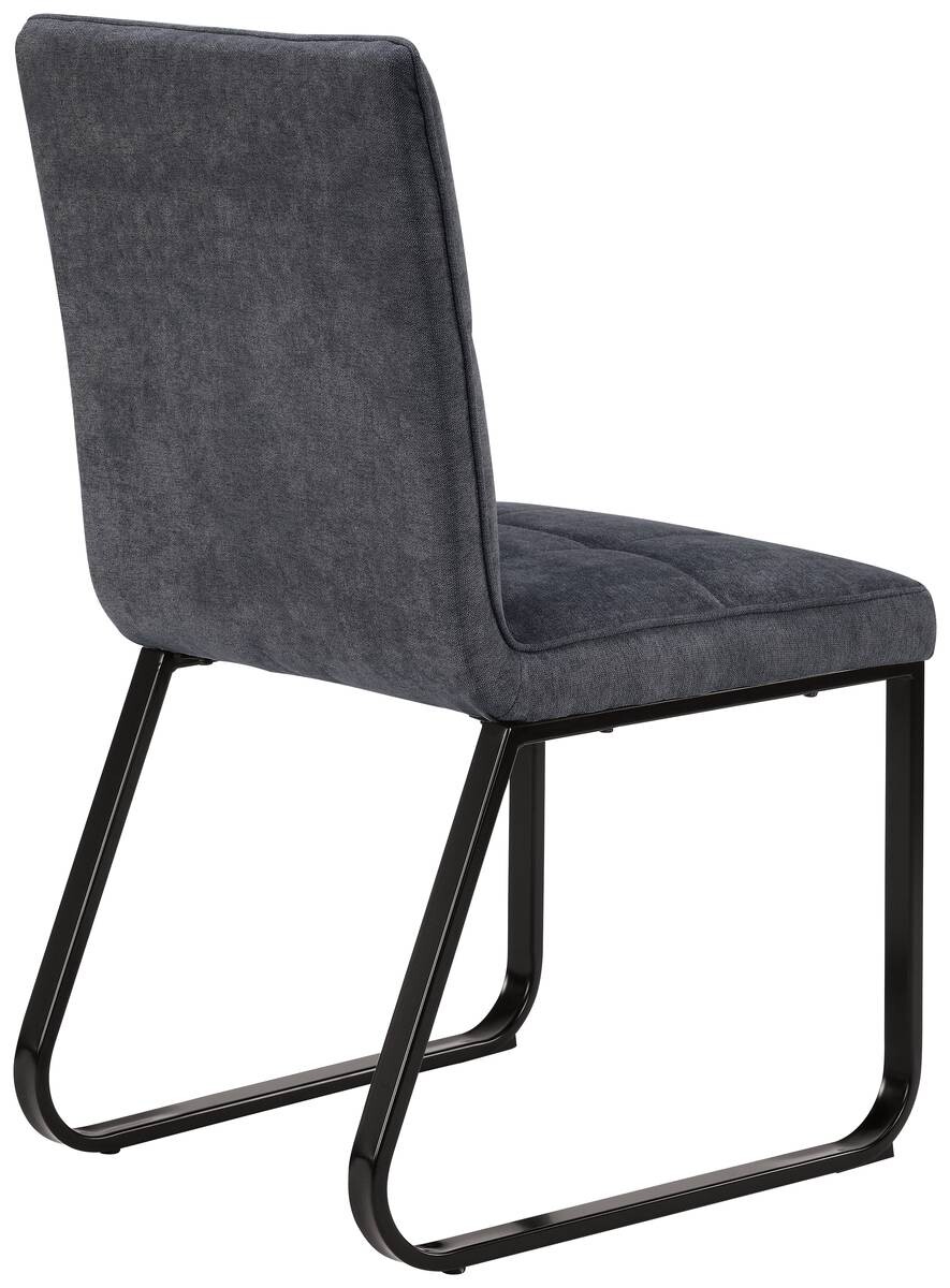 Stuhl TALEA 2er-Set dunkelgrau schwarz Webstoff Metall B/H/T: ca. 46x86x55 cm