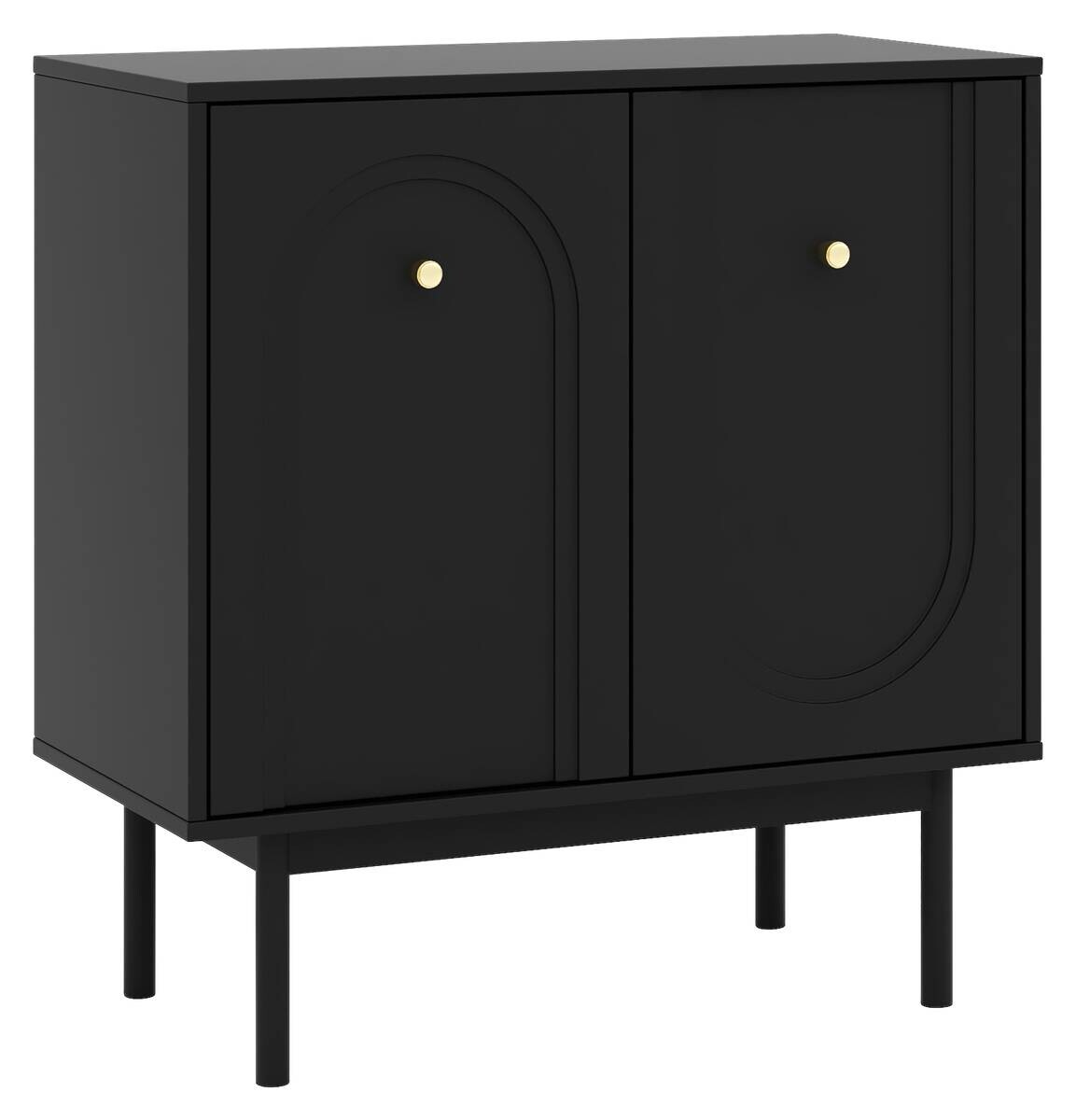 Kommode MAZOMA schwarz gold Optik B/H/T: ca. 79x82x39 cm