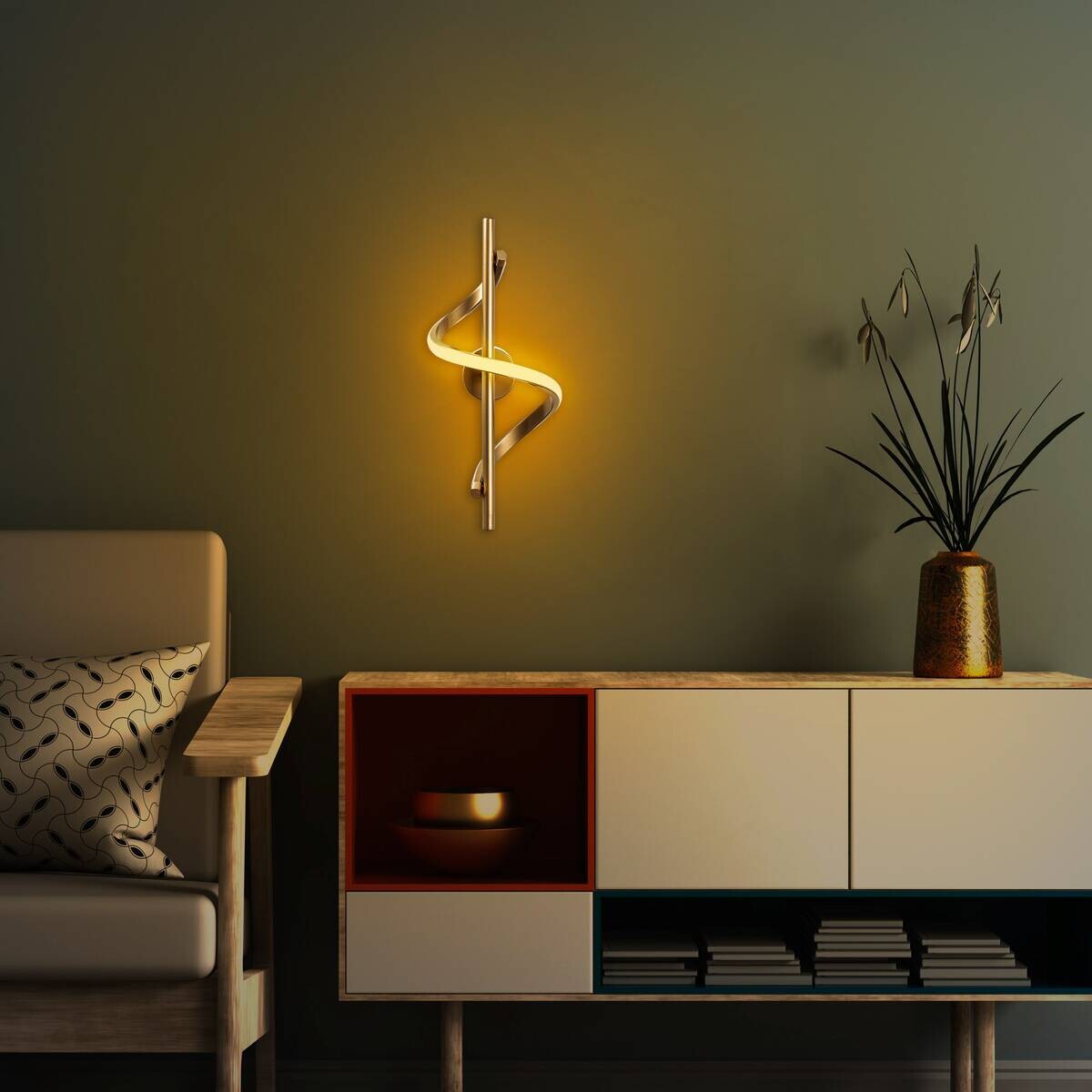 Opviq Wandleuchte gold Metall B/H/T/L: ca. 16x41x25x16 cm