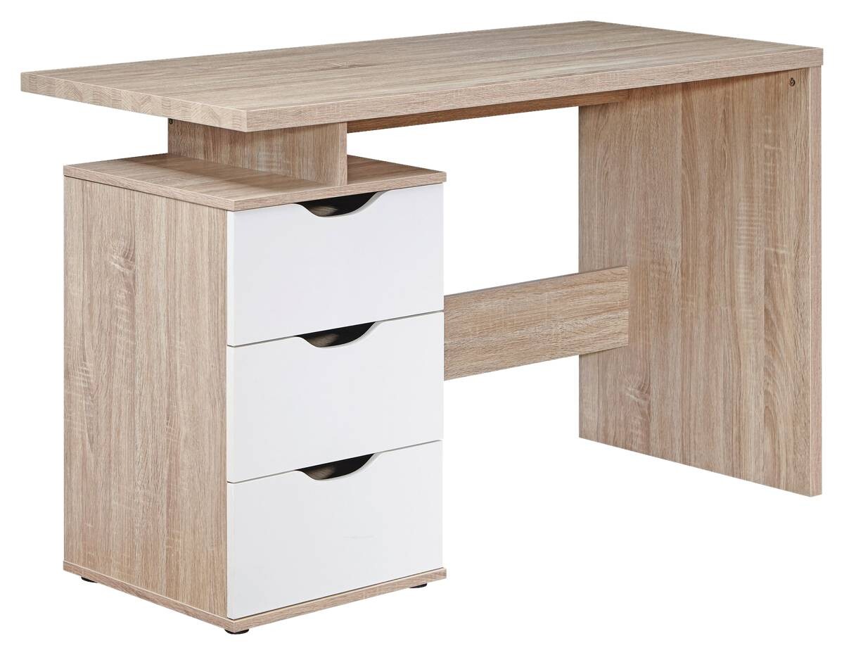 Schreibtisch Eiche Sonoma Nachbildung weiß B/H/T: ca. 120x76x53 cm