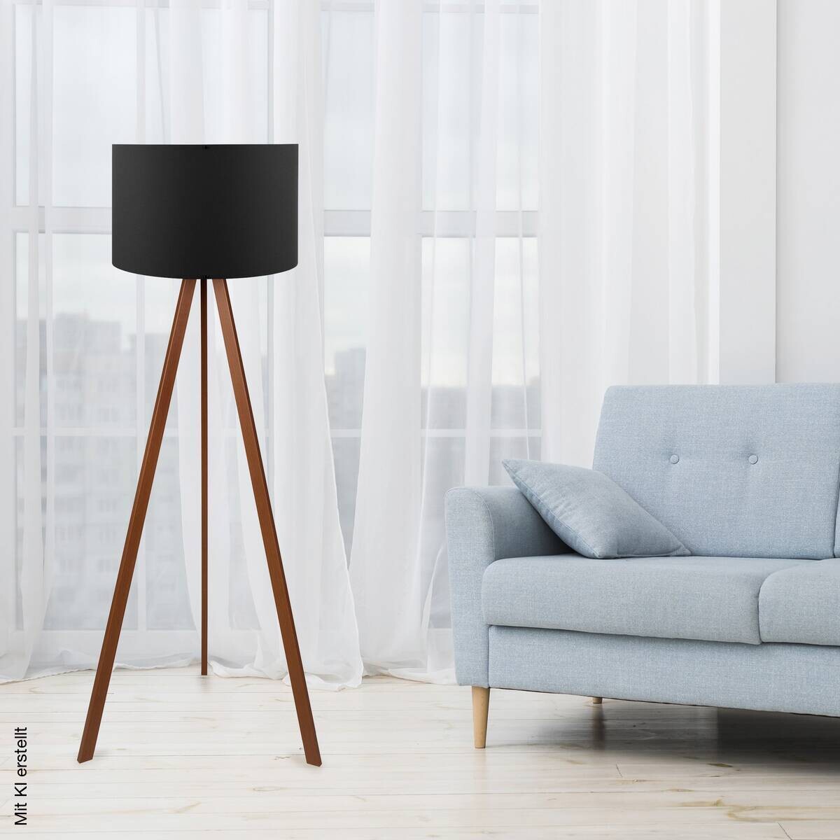Opviq Stehlampe AYD-1533 schwarz braun PVC B/H/T/L/D: ca. 38x140x38x38x38 cm E27 1 Brennstellen