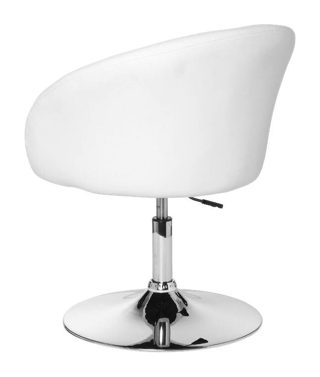 Drehstuhl weiß Chrom Kunstleder Metall