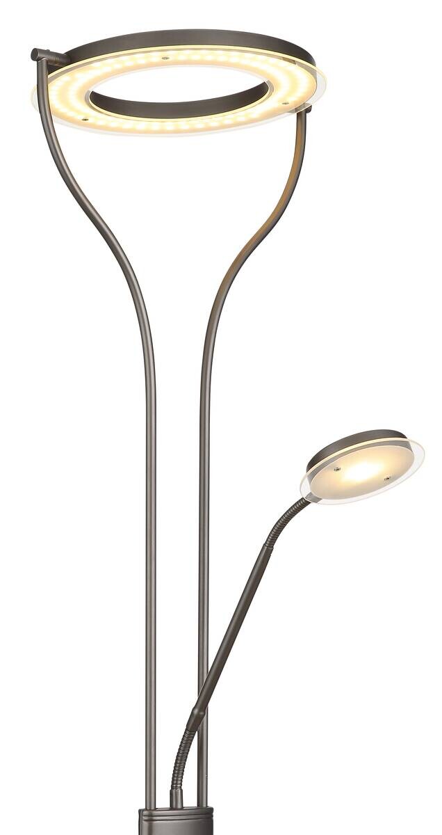 GLOBO LED-Deckenfluter kaffee Glas Metall B/H/L: ca. 30x194x35 cm 1 Brennstellen