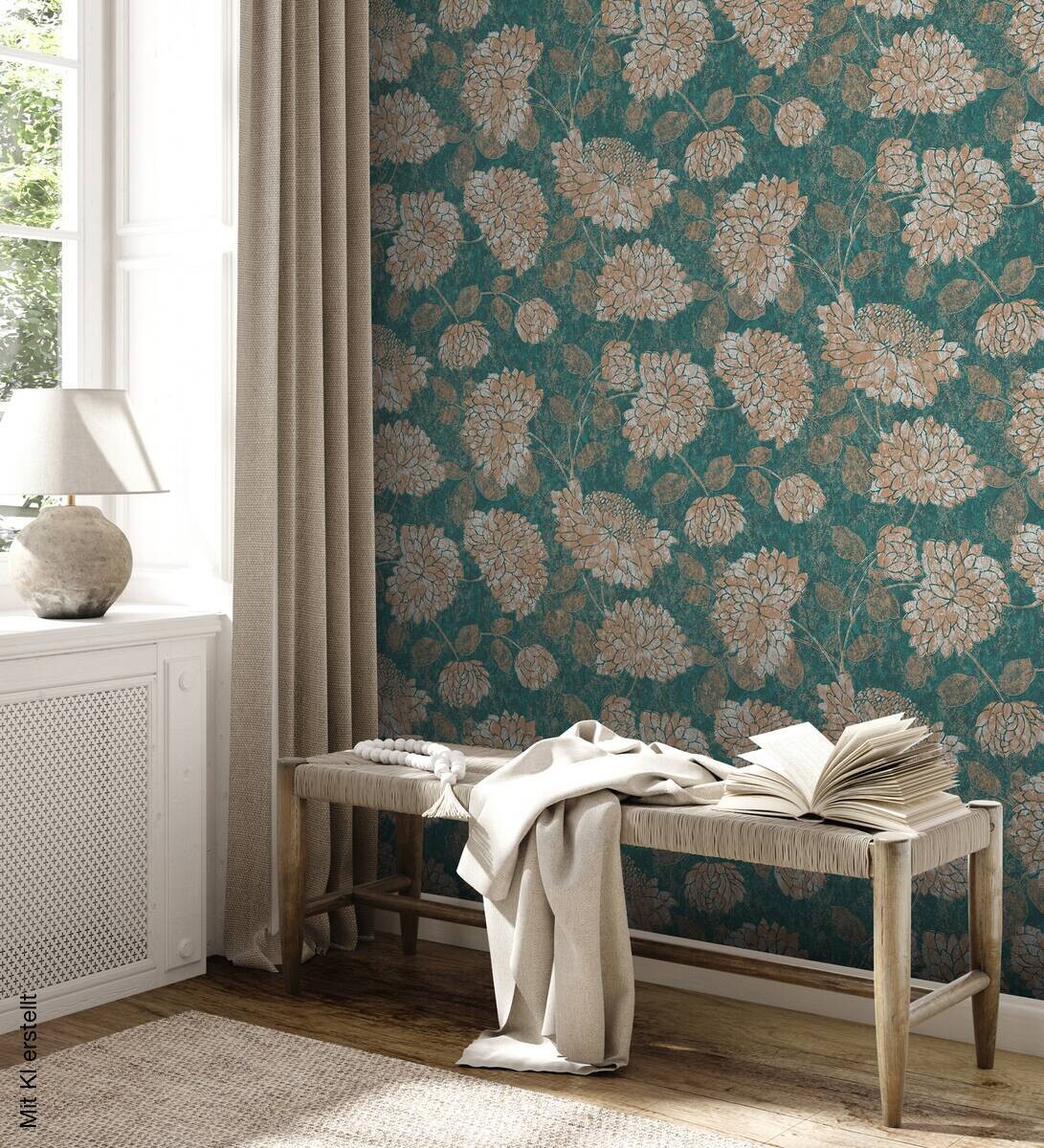 A.S.Creation Vliestapete Attractive 2 Floral grün B/L: ca. 53x1005 cm