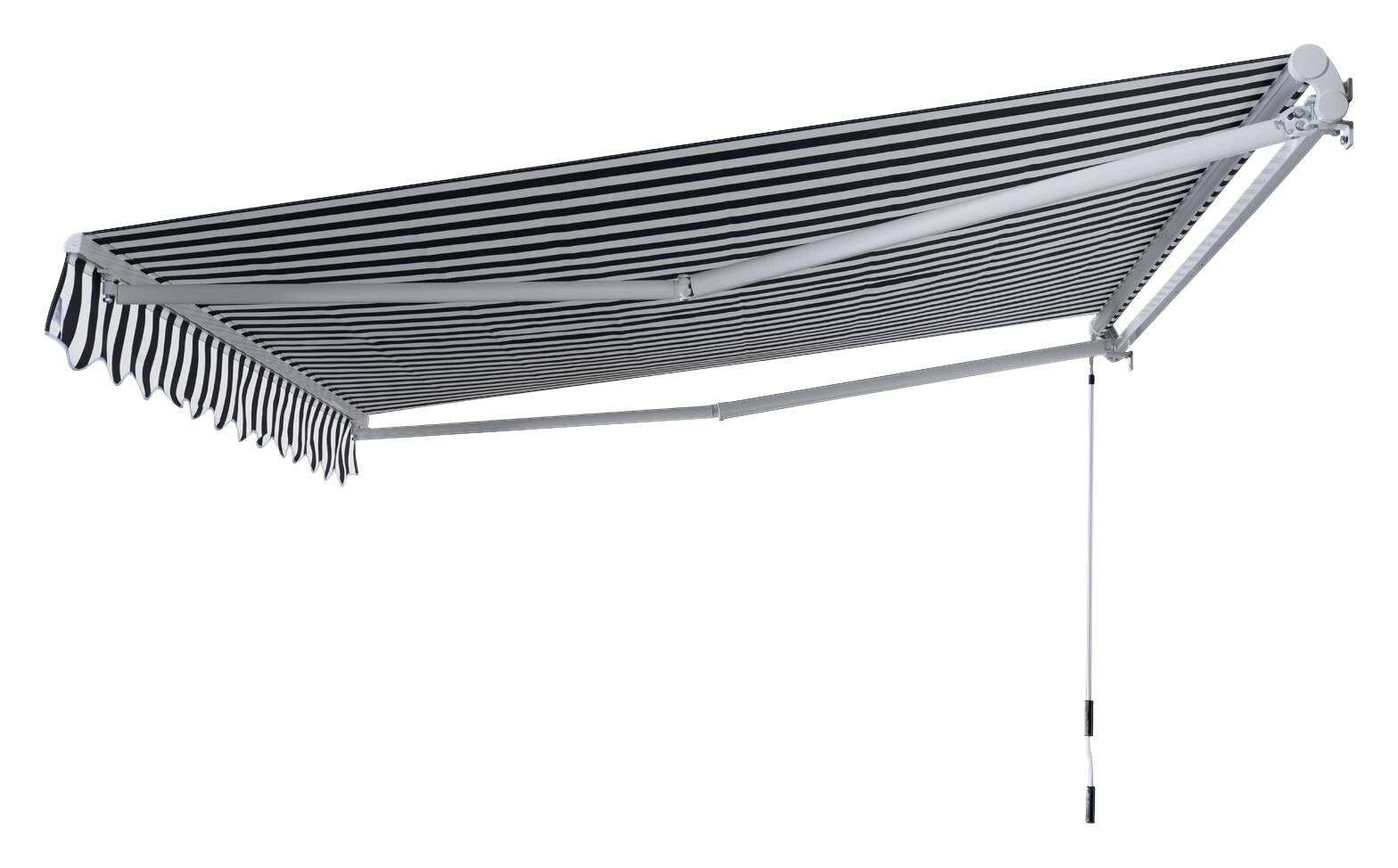 Outsunny Gelenkarmmarkise grau B/H/L: ca. 350x0,3x250 cm