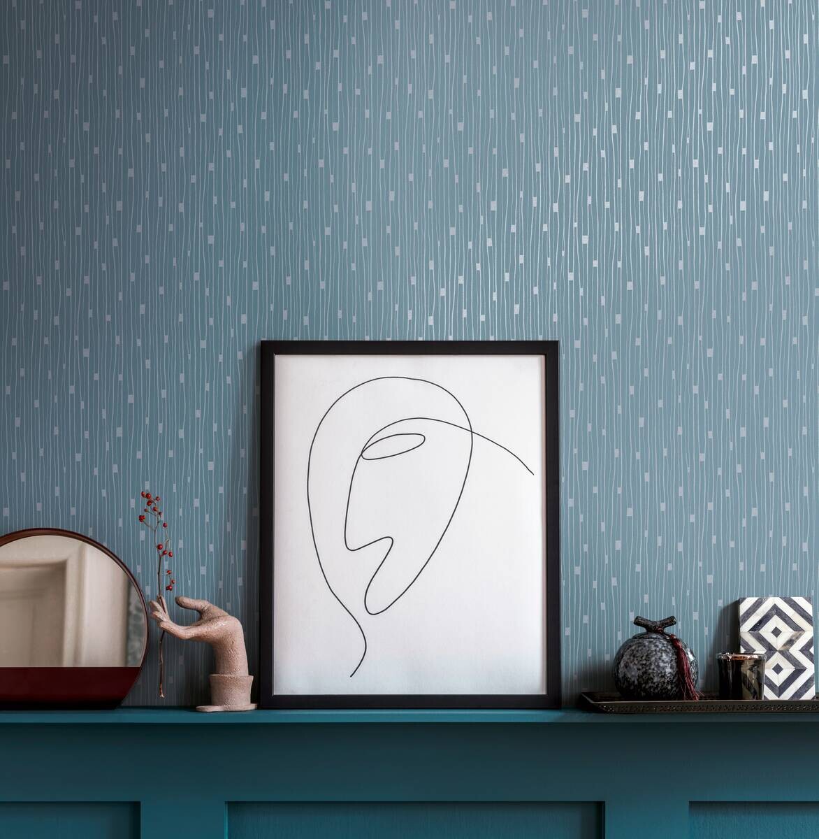 A.S.Creation Vliestapete blau silber B/H/D: ca. 53x1005x8,1 cm