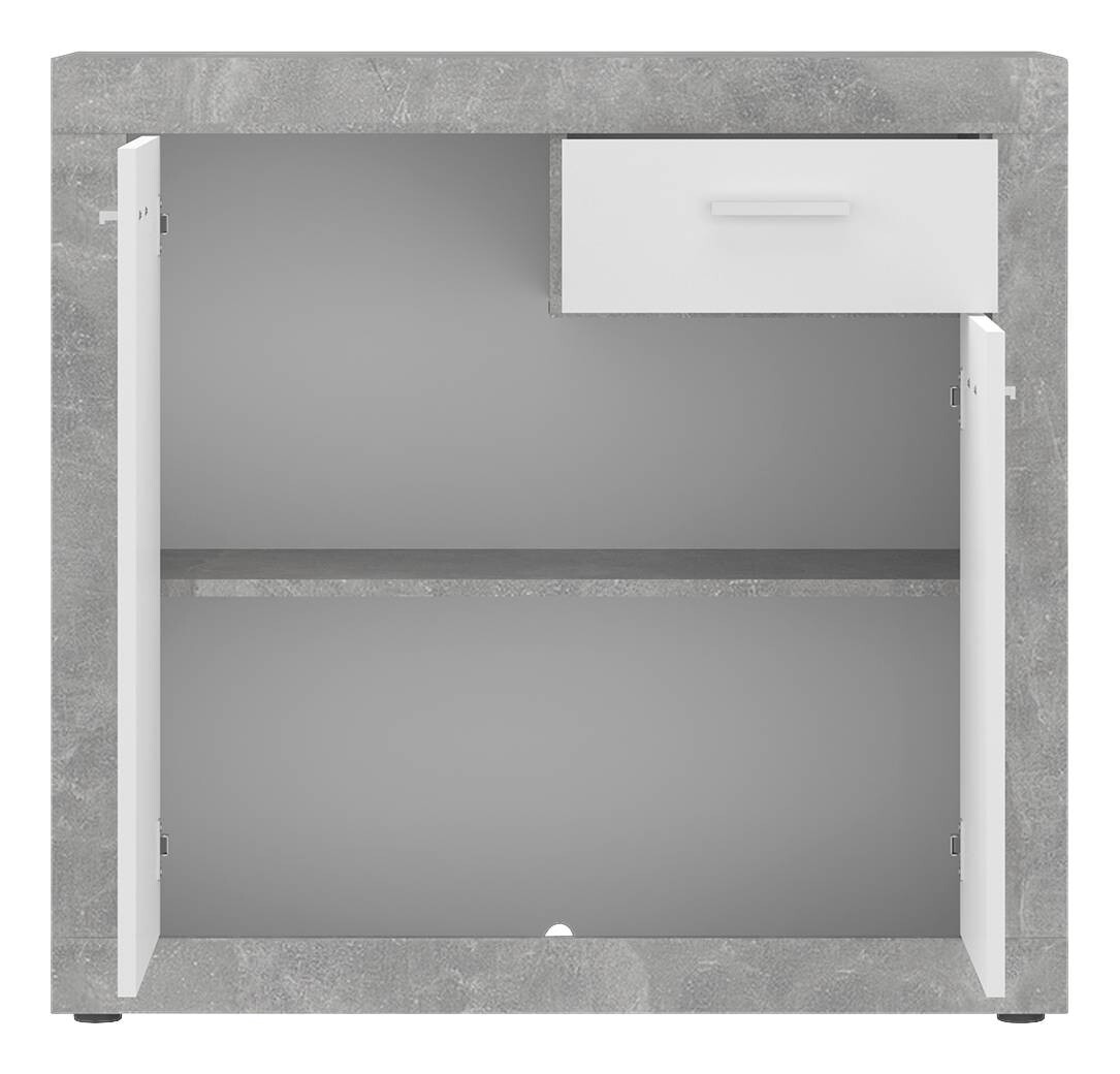 Kommode Focus Beton Optik weiß glänzend B/H/T: ca. 94,2x90x39 cm