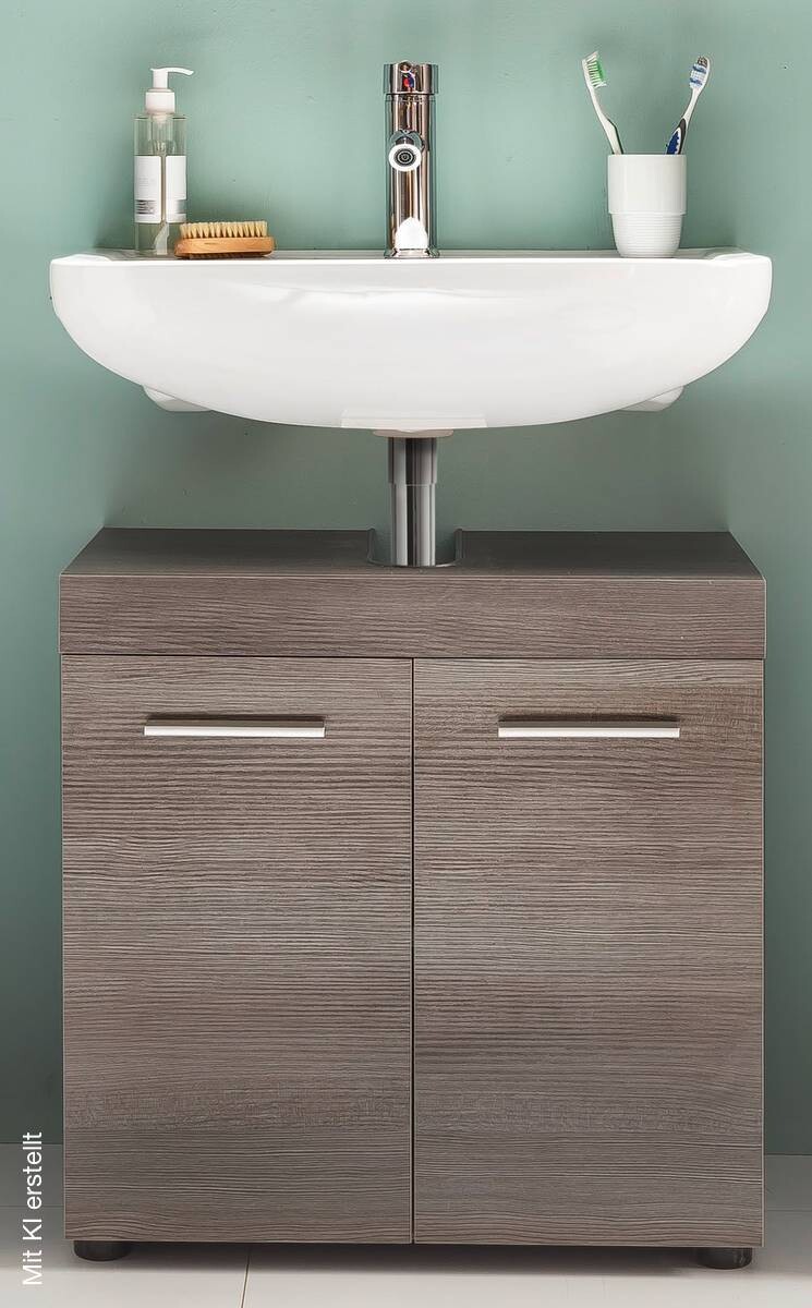 Waschbeckenunterschrank Runner Rauchsilber Nachbildung B/H/T: ca. 58x57x31 cm