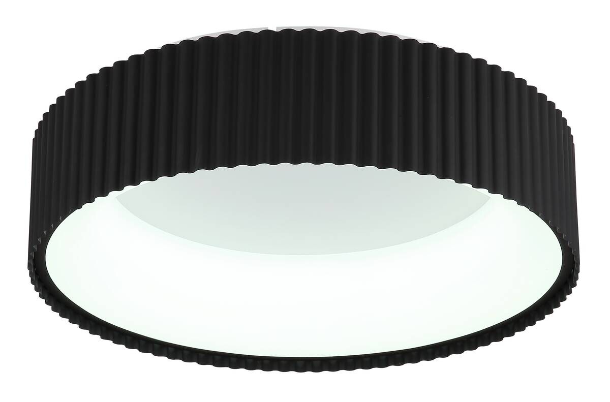 GLOBO LED-Deckenleuchte mattschwarz Opal weiß Acryl Metall H/D: ca. 13x46 cm 1 Brennstellen