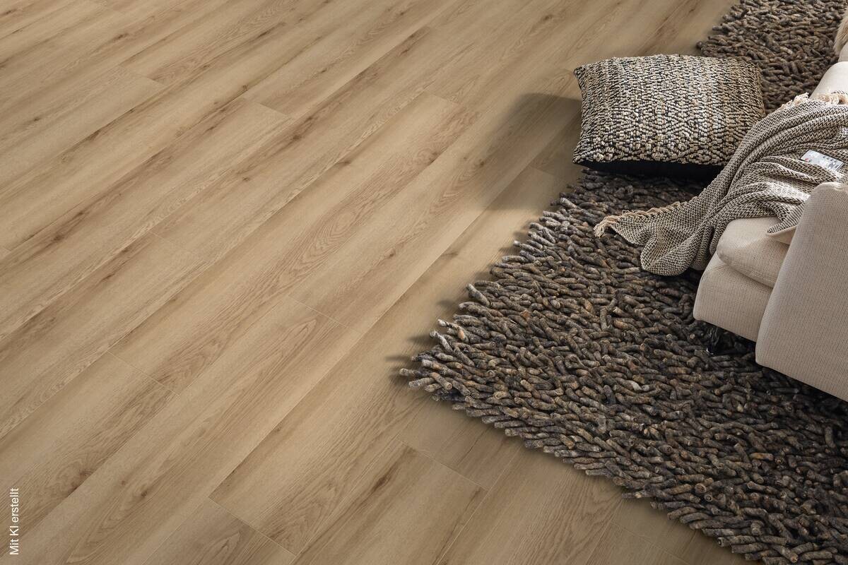 Laminatboden Buche natur ca. 2,694 m² im Paket B/L: ca. 24,4x138 cm pro Paket