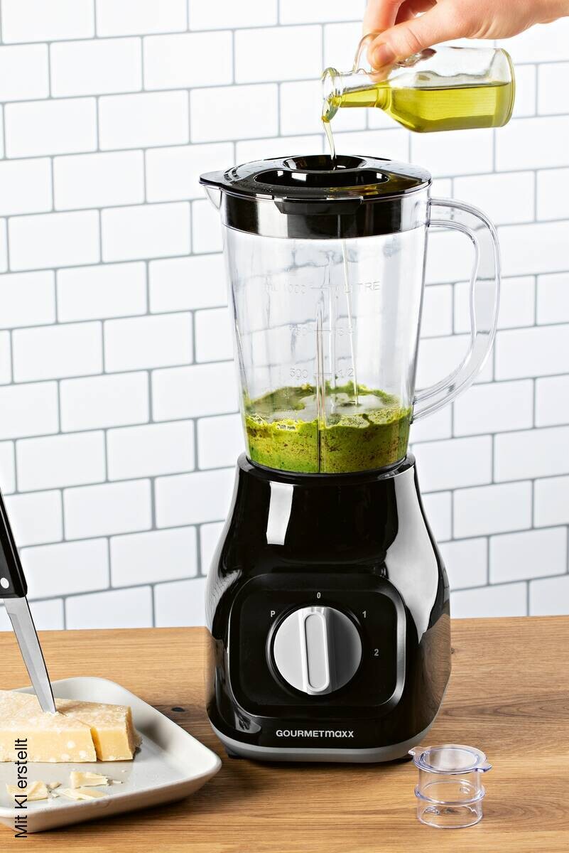 GOURMETmaxx Standmixer schwarz Edelstahl B/H/L: ca. 17,5x37,5x21 cm