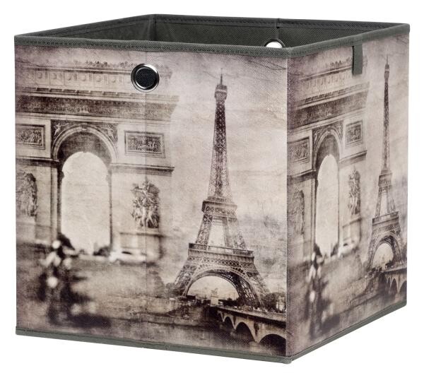 Motivbox Paris dunkelbeige B/H/T: ca. 32x32x32 cm