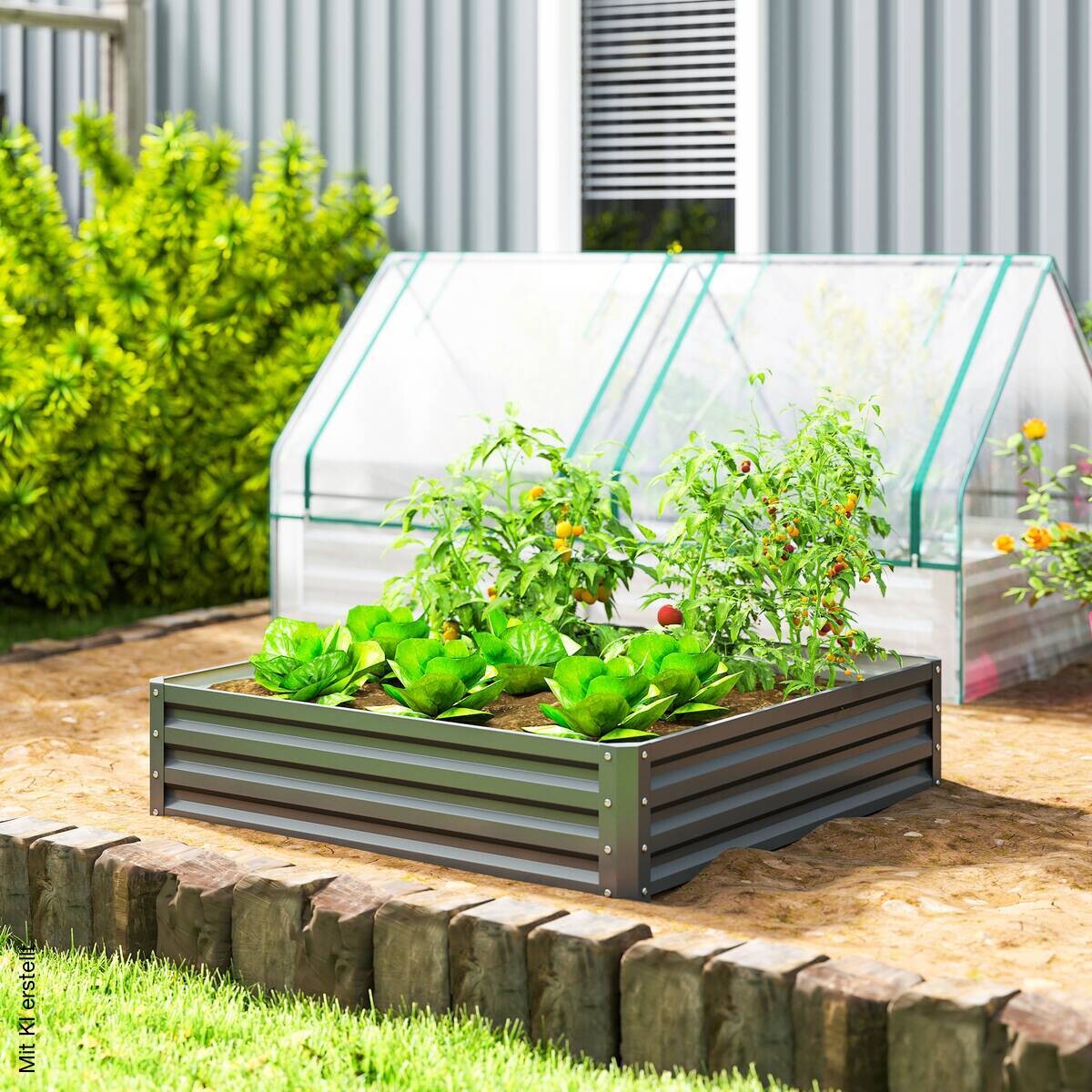 Outsunny Hochbeet hellgrau B/H/L: ca. 120x30x120 cm
