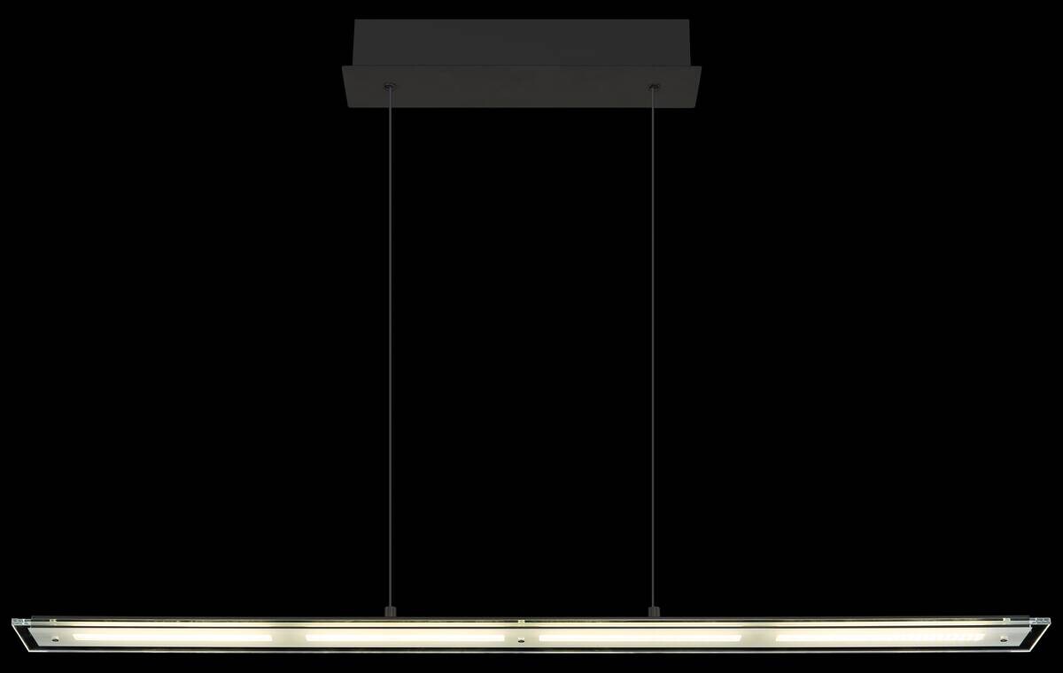 GLOBO LED-Pendelleuchte Novak schwarz Metall Glas B/L/D: ca. 9x115x150 cm