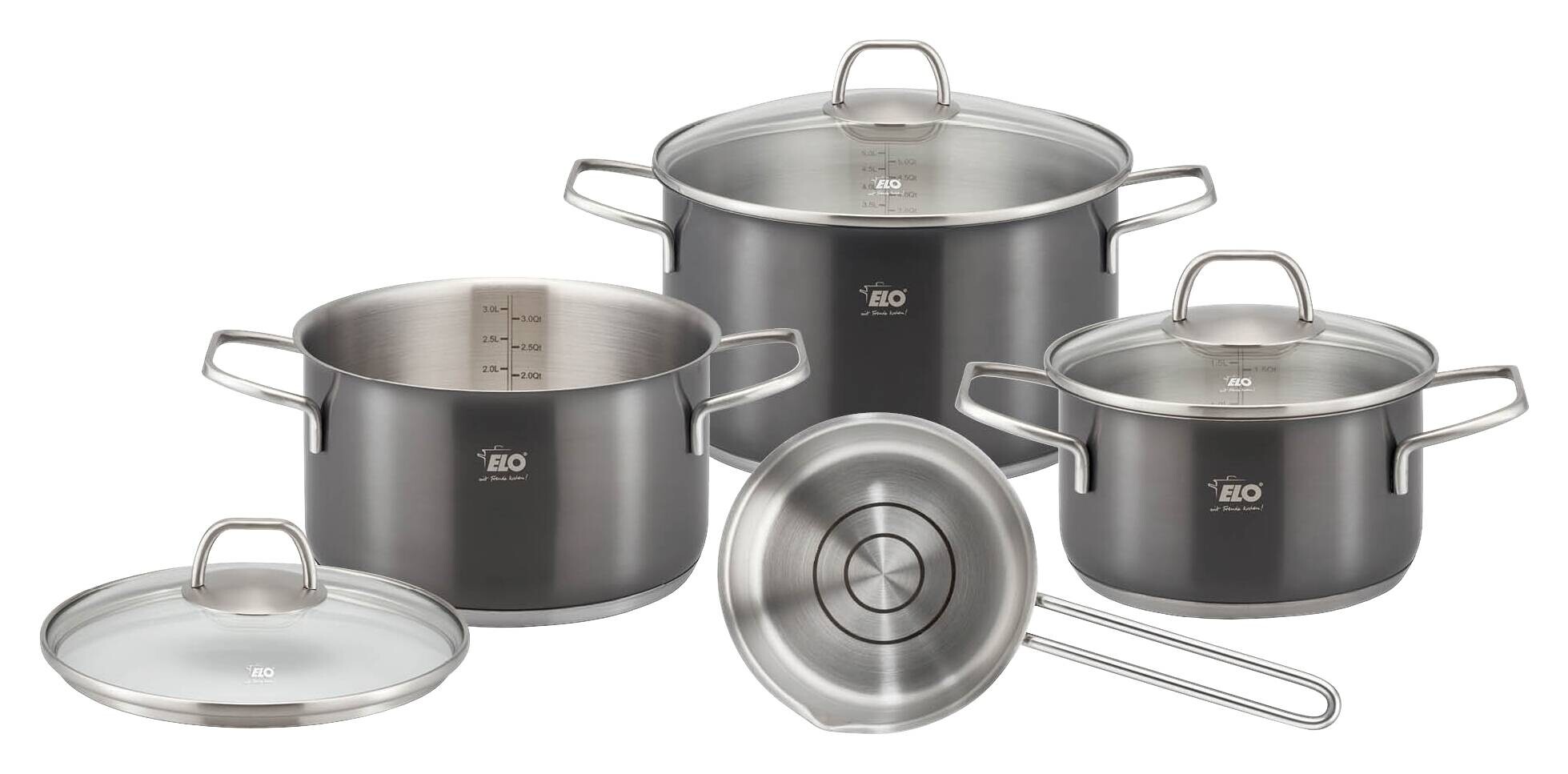 ELO Topfset Twice silber Edelstahl 4 tlg.