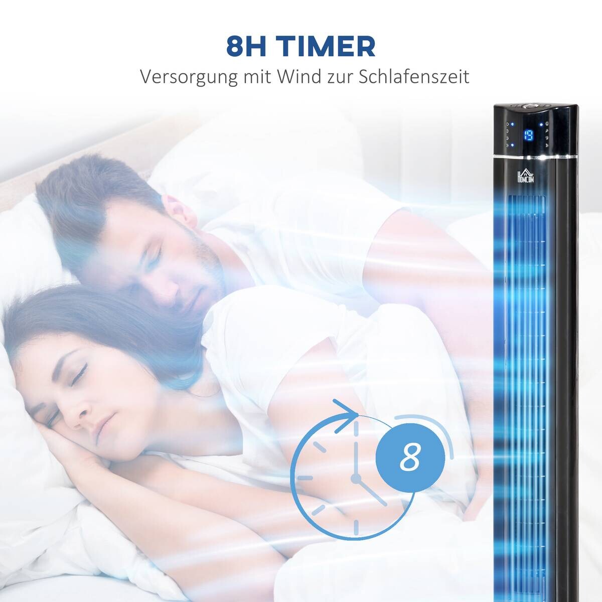 HOMCOM Ventilator schwarz Polypropylen Kunststoff Edelstahl B/H/L: ca. 32x32x106,8 cm