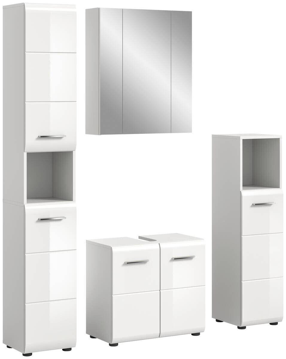Badezimmer-Set Ice weiß weiß Hochglanz B/H/T: ca. 150x185x30 cm