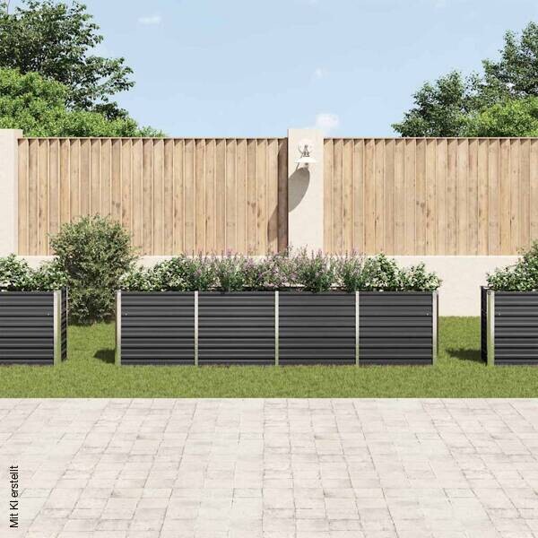 Hochbeet anthrazit Metall B/H/L: ca. 40x77x320 cm
