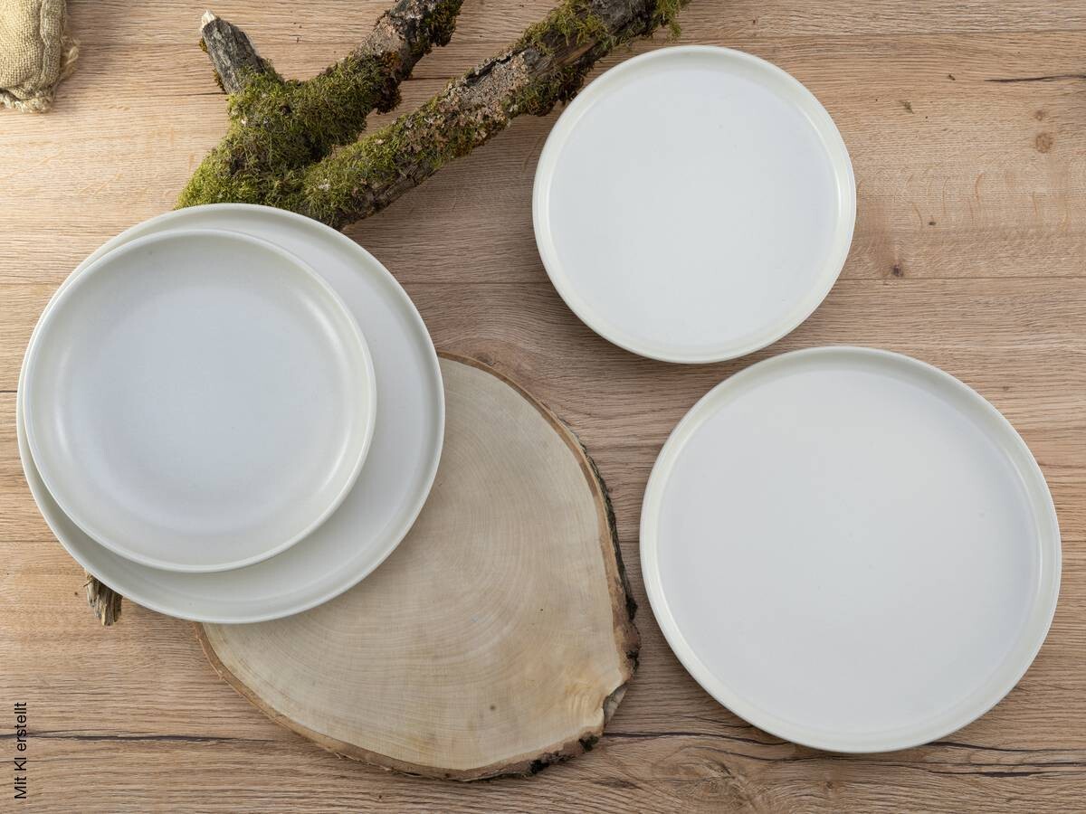 CreaTable Tafelservice Uno offwhite Steinzeug 12 tlg.