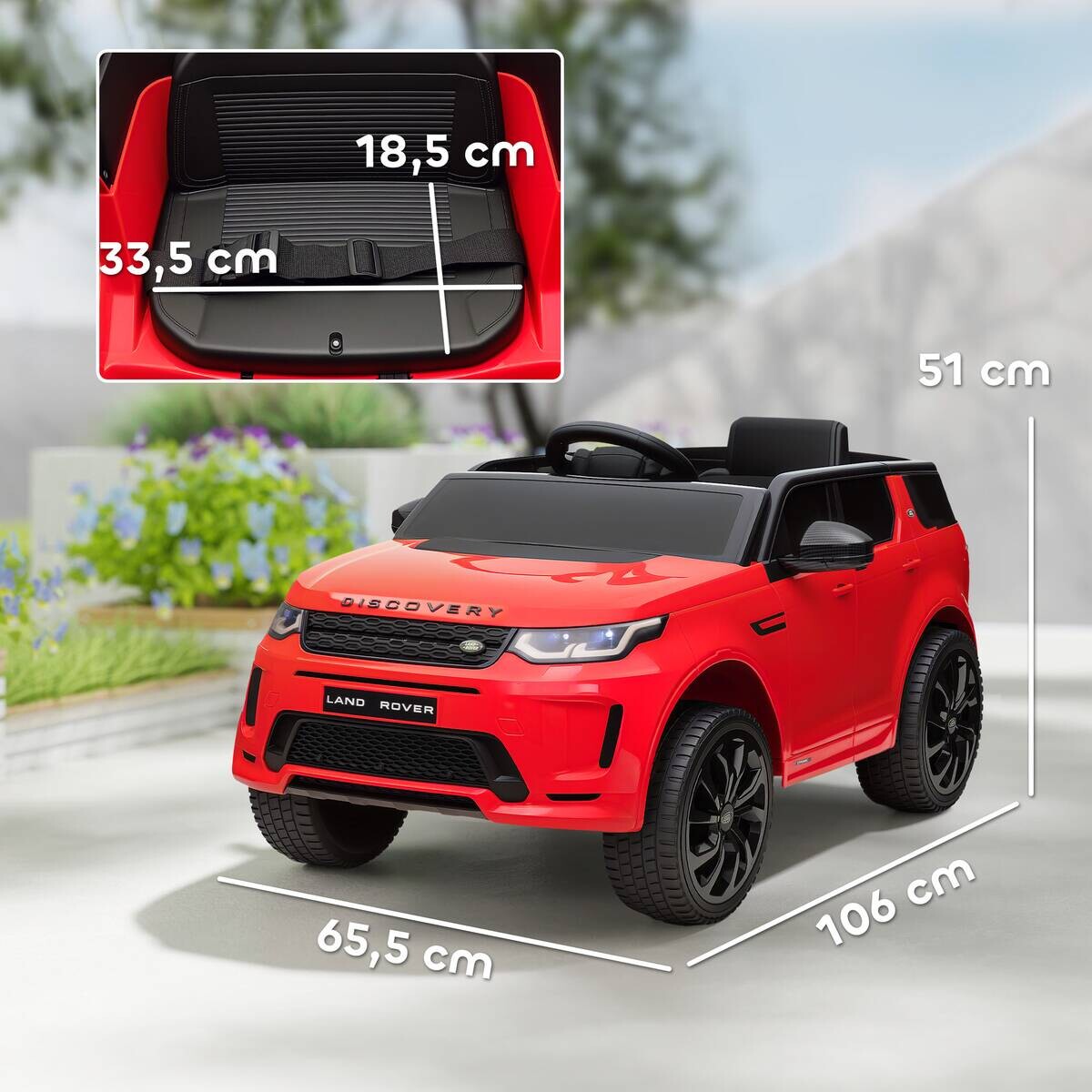 AIYAPLAY Kinder Elektroauto rot B/H/L: ca. 65,5x51x106 cm