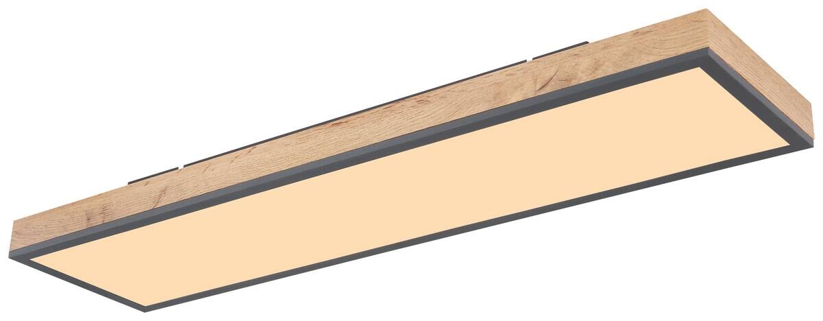 GLOBO LED-Deckenleuchte Graphit Holzoptik MDF Aluminium Acryl B/H/L: ca. 20x7,8x80 cm 1 Brennstellen