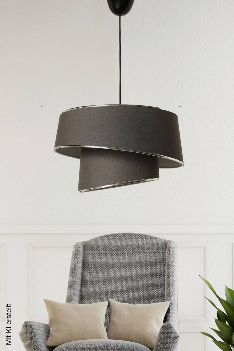 Opviq Pendelleuchte Barette anthrazit silber B/H/T/L/D: ca. 32x70x32x32x32 cm E27 1 Brennstellen