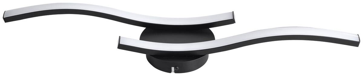 POCOline Deckenleuchte Berwin schwarz Metall B/H/L: ca. 56x7x12 cm 2 Brennstellen