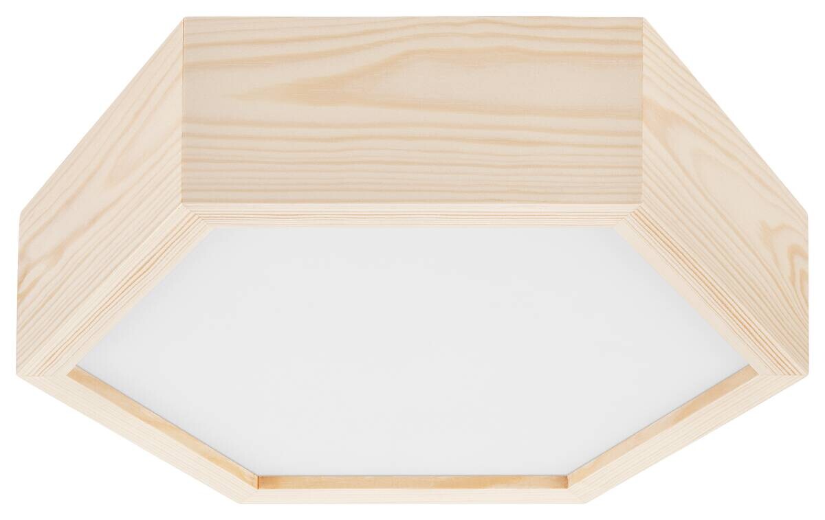 Lamkur Deckenleuchte kiefer Holz Glas B/H/L: ca. 33x12x33 cm 1 Brennstellen