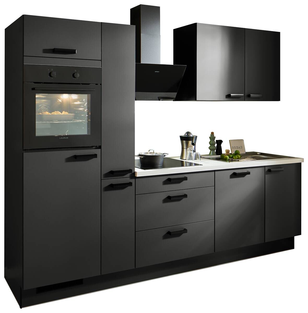 pino Küchenblock PN210 Graphit supermatt B/H/T: ca. 280x220,6x60 cm