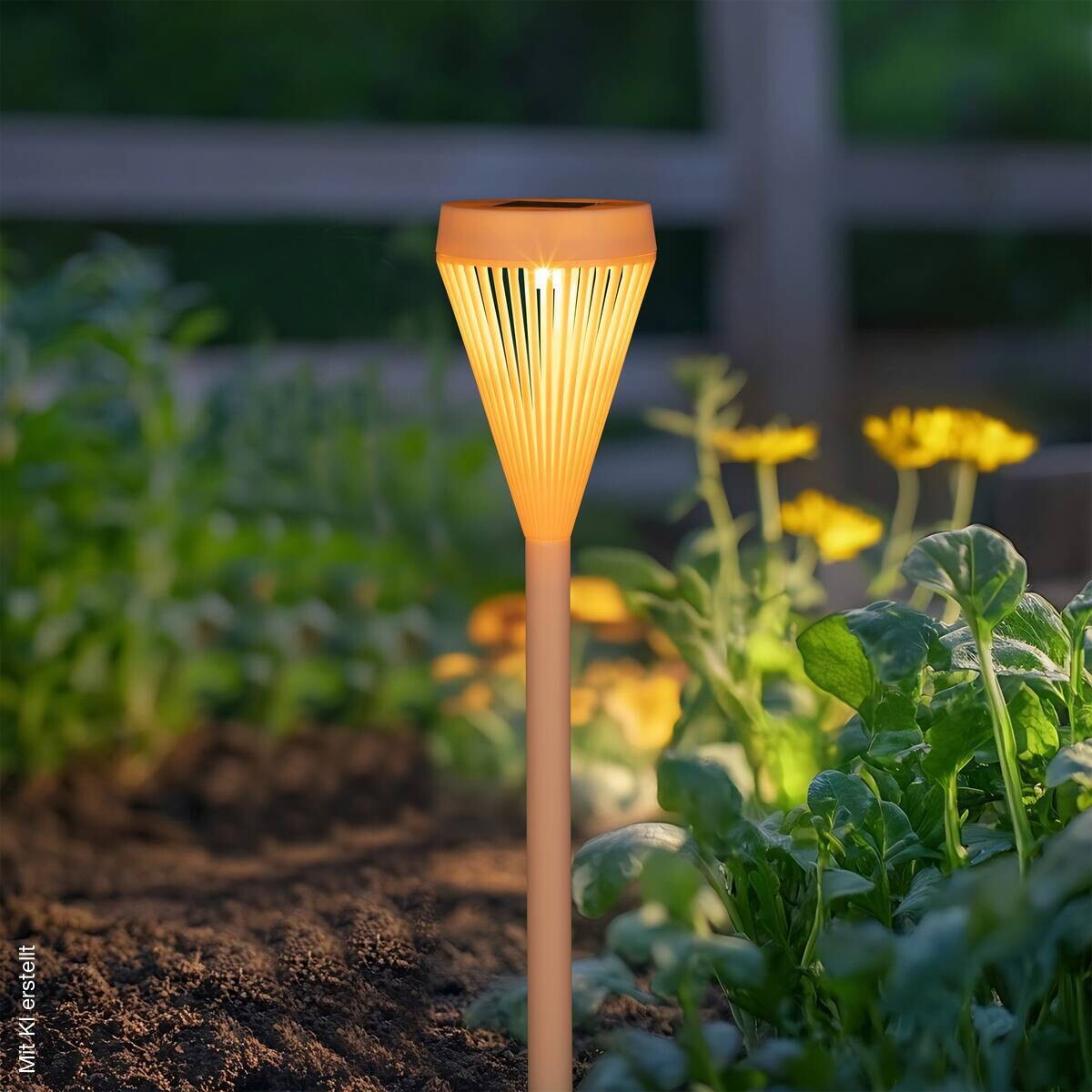Solarleuchte orange Kunststoff H: ca. 43 cm