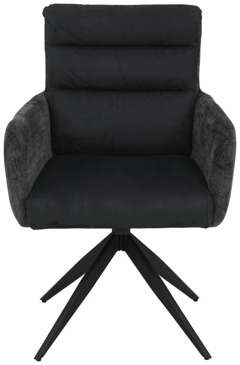 Armlehnstuhl Leandra, 2er-Set anthrazit Microfaser Webstoff B/H/T: ca. 63x92x69 cm