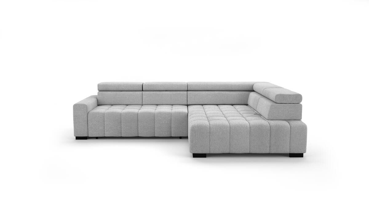 Ecksofa mit Bettfunktion hellgrau Flachgewebe B/T: ca. 300x210 cm