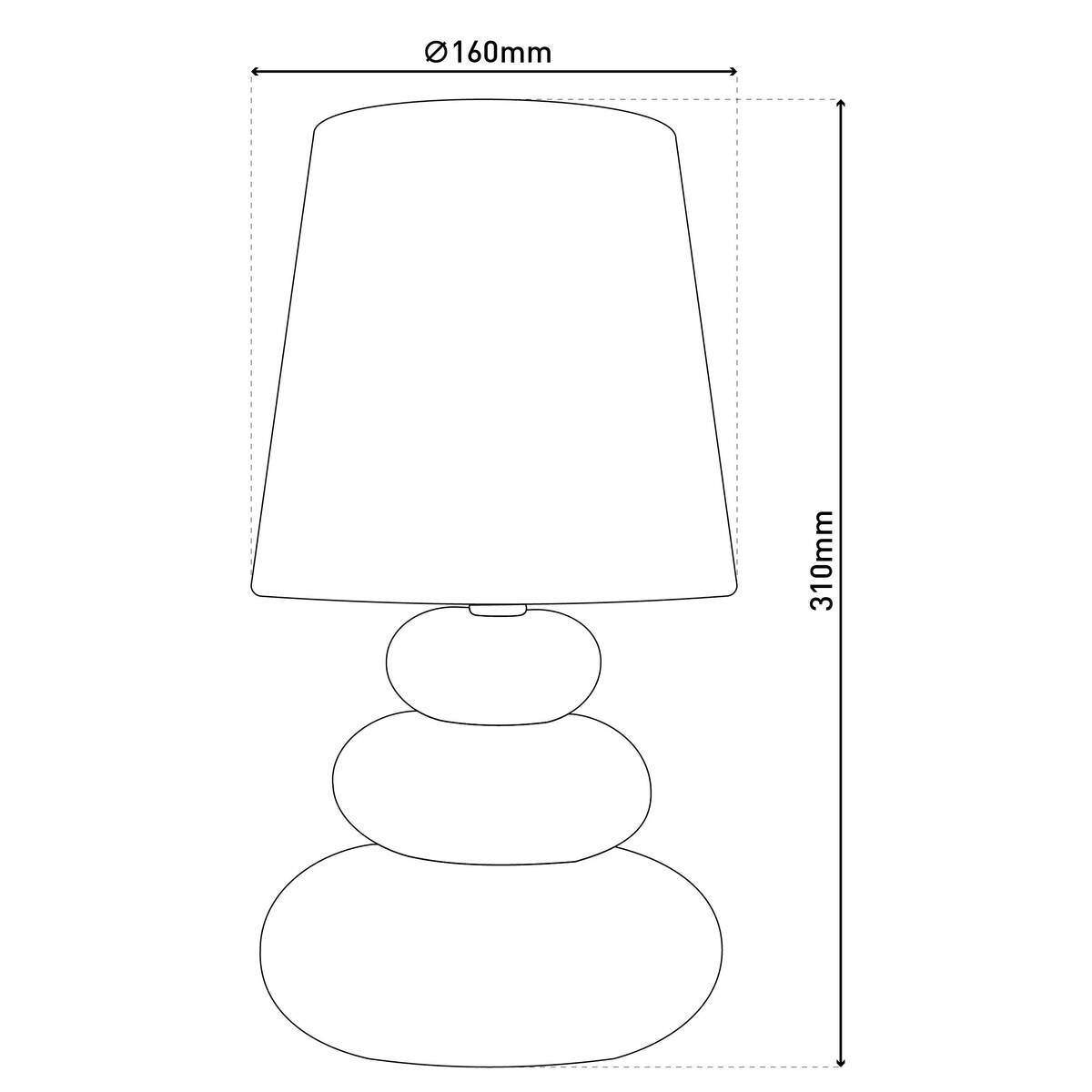 Näve Leuchten Tischleuchte 3045216 grau Keramik B/H/T: ca. 16x31x16 cm E14 1 Brennstellen