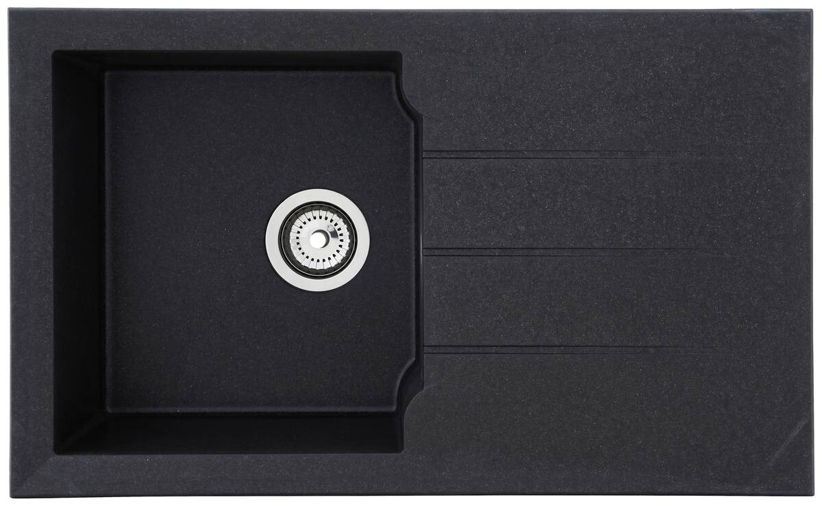 Respekta Einbauspüle Alineo 81x50 S schwarz Quarzolite B/H/T: ca. 81x21x50 cm
