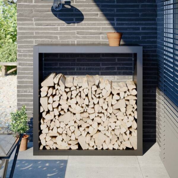 vidaXL Brennholzregal anthrazit B/H/L: ca. 40x100x100 cm
