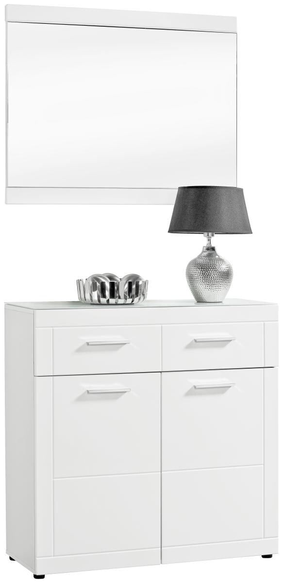 Wandspiegel Atlanta weiß Hochglanz B/H/T: ca. 90x73x2 cm