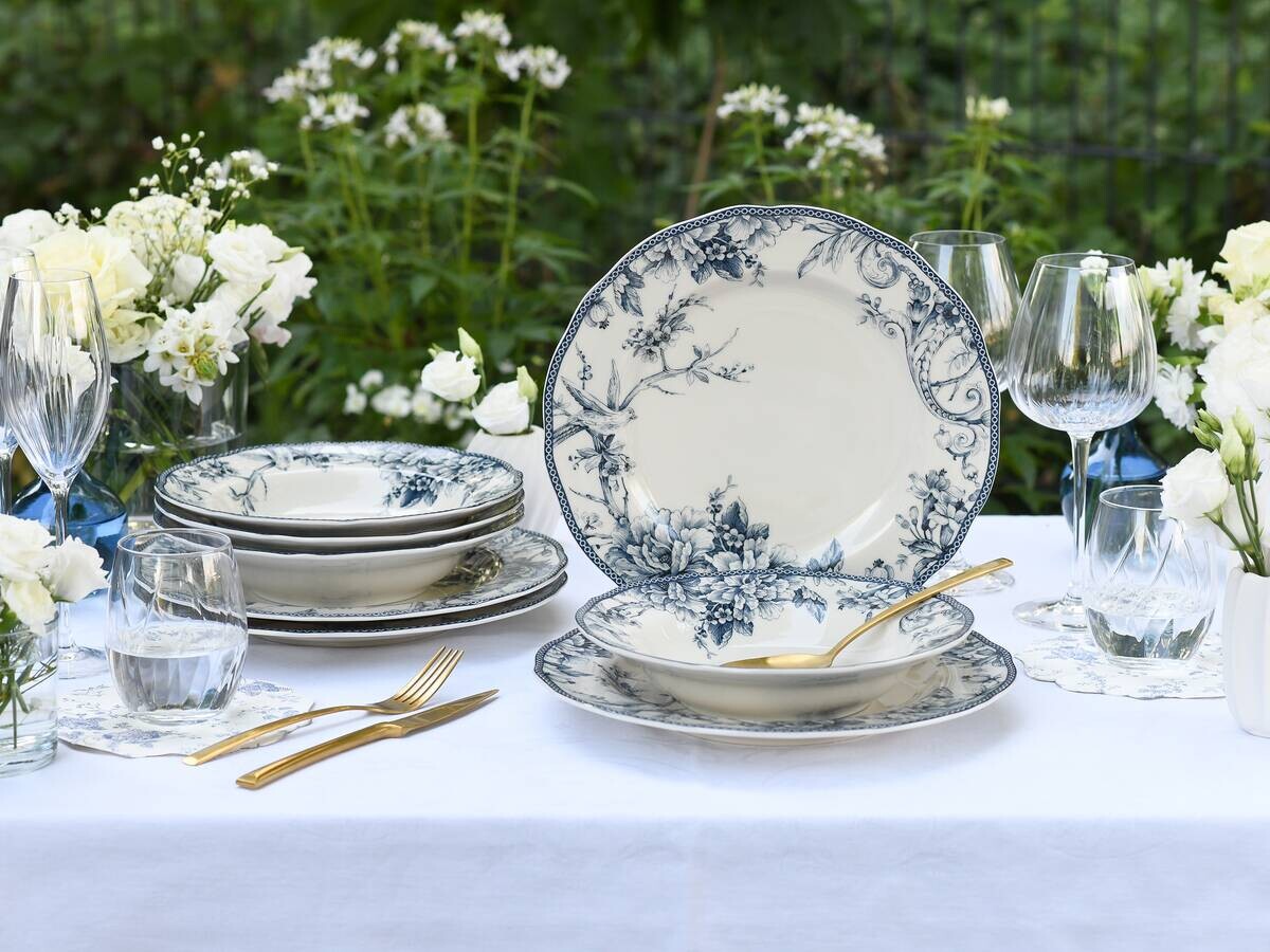 CreaTable Tafelservice Adelaide Blau blau Porzellan 8 tlg.