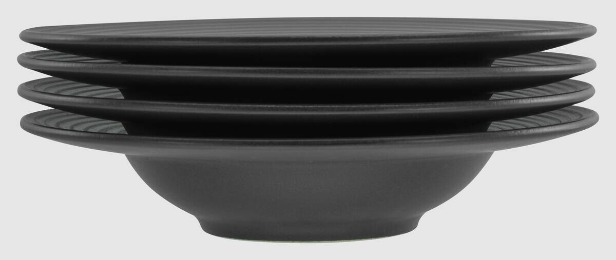 CreaTable Pastateller-Set Lava Stone schwarz Steinzeug D: ca. 32 cm