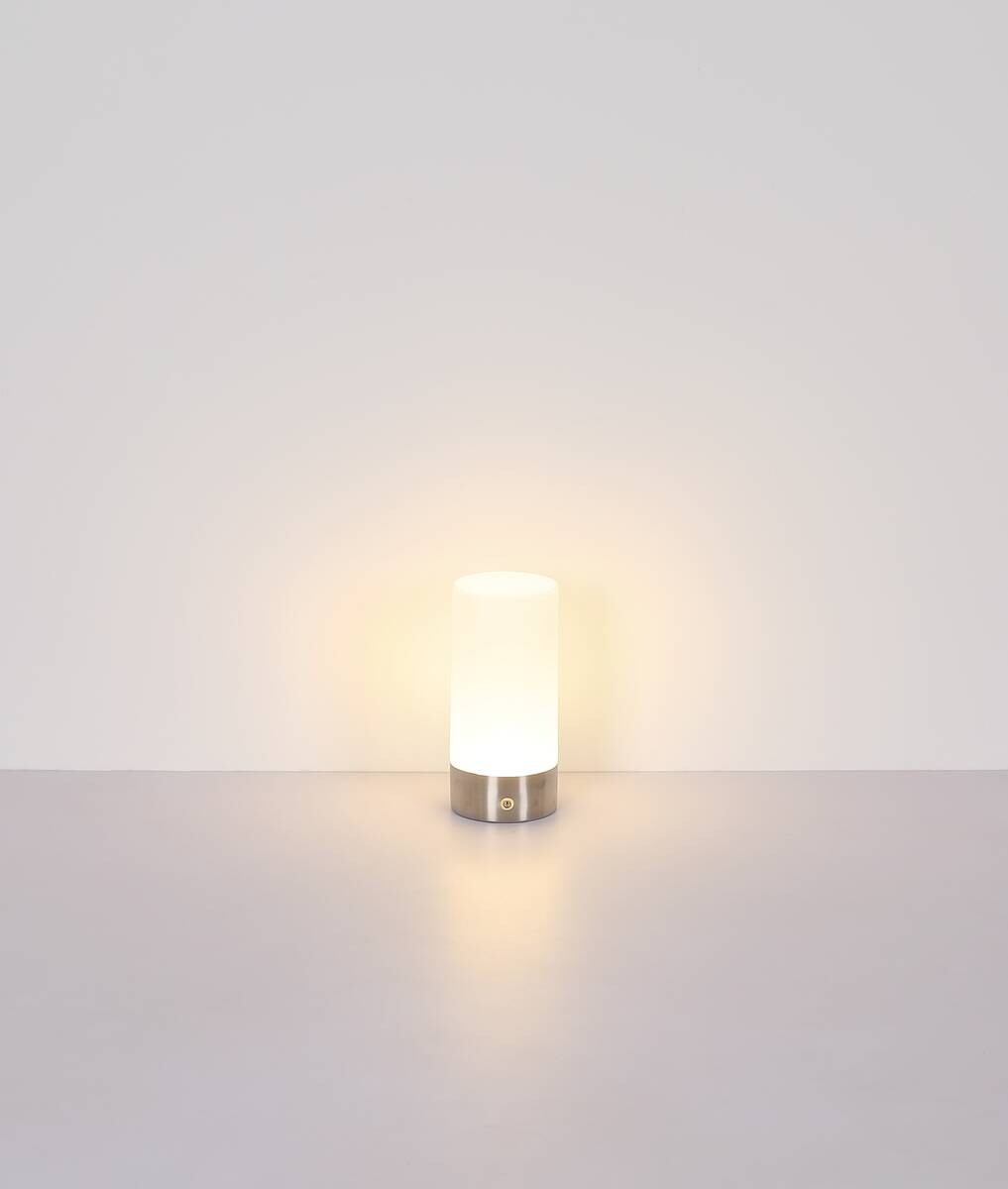 GLOBO LED-Ticshleuchte Lex nickel matt Metall H/D: ca. 19x8,8 cm