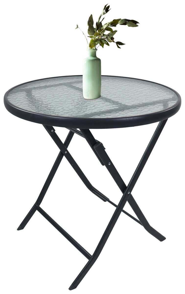 VCM Gartentisch anthrazit Metall B/H/L: ca. 70x70x70 cm
