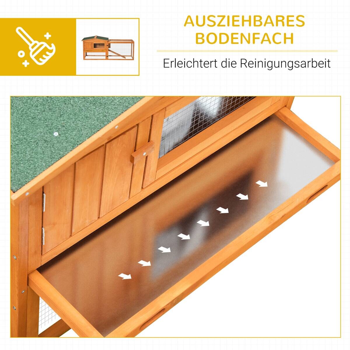PawHut Stall orange Edelstahl B/H/L: ca. 58x156x68 cm