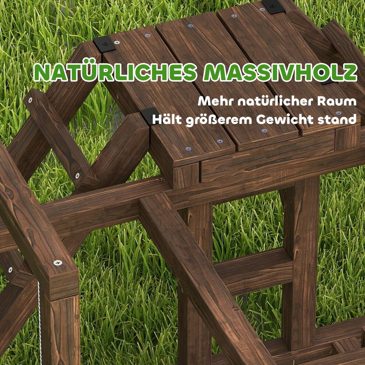 PawHut Hühner-Spielgerüst kaffee Holz B/H/L: ca. 60x55x82 cm