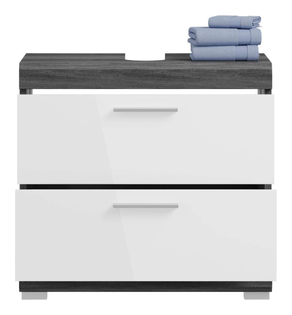 Badezimmer-Set Scout Rauchsilber Nachbildung weiß Hochglanz B/H/T: ca. 112x191x34 cm