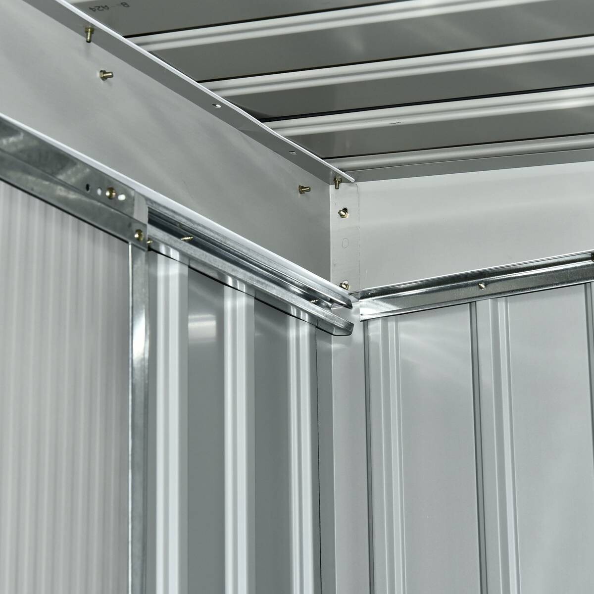 Outsunny Gartenschrank dunkelgrau Stahl B/H/L: ca. 130x173x277 cm