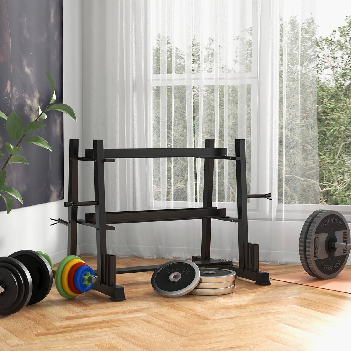 SPORTNOW Hantelständer schwarz Polypropylen B/H/L: ca. 75x131x80 cm