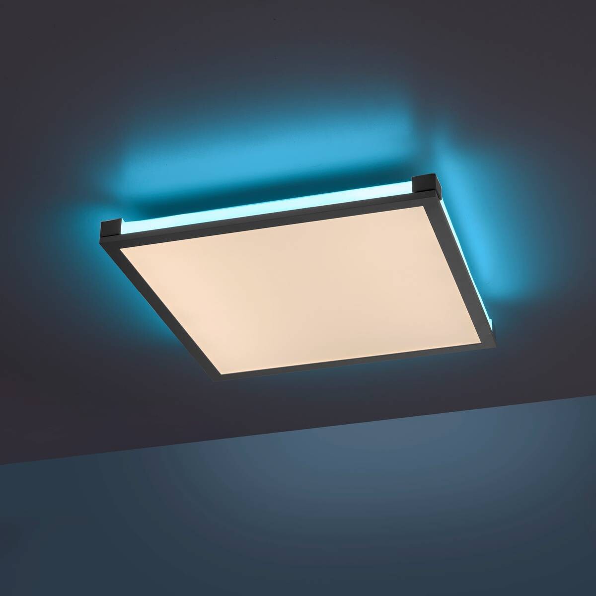 Just Light LED-Deckenleuchte MARIO 11621-18 schwarz weiß Kunststoff Metall B/H/T: ca. 45x7,1x45 cm 2 Brennstellen